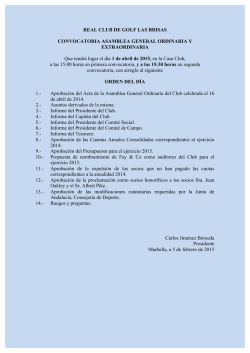 REAL CLUB DE GOLF LAS BRISAS CONVOCATORIA ASAMBLEA