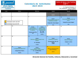 Calendario actividades ABRIL