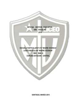 Cuenta Pública 2014 - Liceo Madre Vicencia