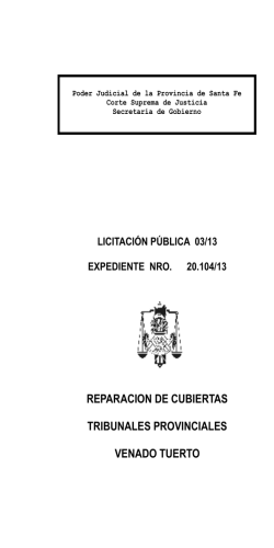 Pliego Bases y Condiciones - Poder Judicial de la Provincia de