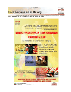 ESTA SEMANA EN EL CELARG (23 al 29 de marzo de 2015)