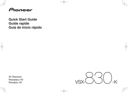 VSX-830-K - Pioneer Electronics