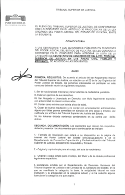 Convocatoria. - Tribunal Superior de Justicia del Estado de Yucatán