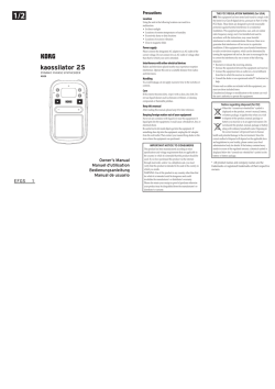 kaossilator 2S Owner` Manual