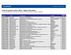 Lista de precios marzo 2015 - Higher Education