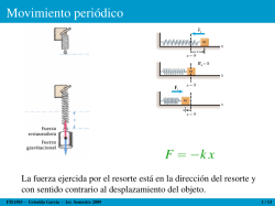 Movimiento peri&acute;odico F = &minus;kx