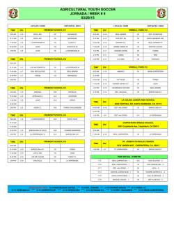 Programacion / Schedule - agricultural soccer league