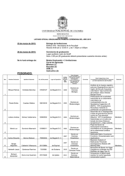 listado oficial de graduandos primera ceremonia de grados 2015