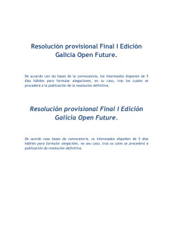 Resolución provisional Final I Edición Galicia Open Future