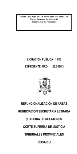 Licitación Pública 15/13 - Poder Judicial de la Provincia de Santa Fe