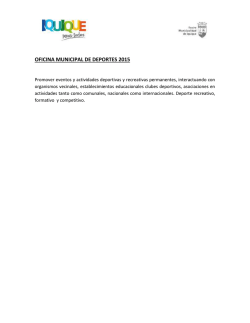 OFICINA MUNICIPAL DE DEPORTES 2015