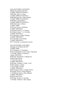 LIGA DE FÚTBOL ZAPATERA Sábado 28 de Marzo del 2015