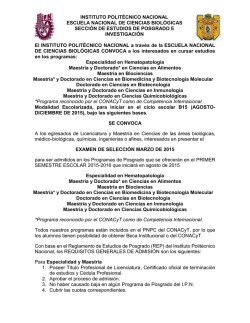 ver convocatoria - Inicio - Instituto Polit&eacute;cnico Nacional