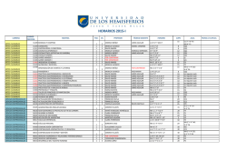 HORARIOS 2015-I - Universidad de Los Hemisferios