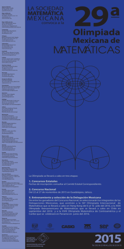Cartel OMM 2015 - Olimpiada Mexicana de Matemáticas