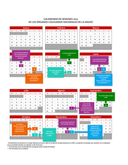 calendario de sesiones 2015 de los órganos colegiados