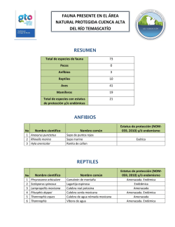 Descarga el Inventario de Fauna del &Aacute;rea Natural Protegida