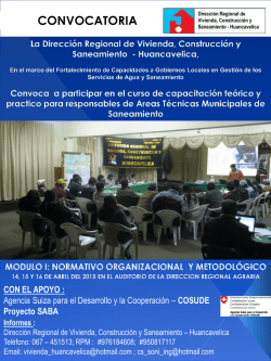 CONVOCATORIA - Gobierno Regional de Huancavelica