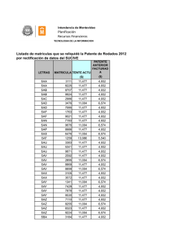 Planificación Recursos Financieros Listado de matrículas que se