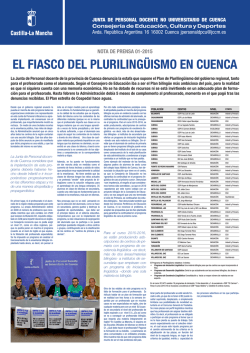 EL FIASCO DEL PLURILINGÜISMO EN CUENCA - STE-CLM
