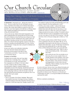 Our Church Circular - First Unitarian Church of San Jose