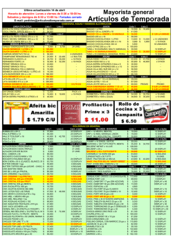 lista de precios general