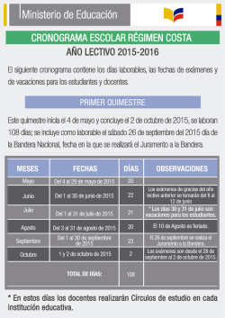 Cronograma Ciclo Costa 2015 – 2016