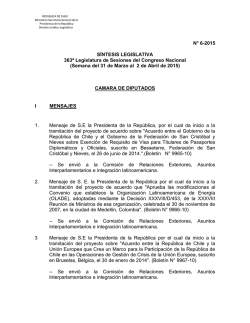 Síntesis Legislativa 6-2015 - Ministerio Secretaría General de la
