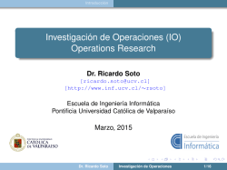 Investigación de Operaciones - Escuela de Ingeniería Informática