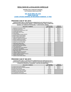 proceso cas n° 001-2015 proceso cas n° 002-2015