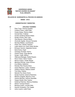 Lista de ingresantes - UANCV Filial Arequipa