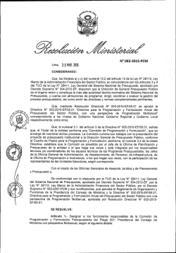 2 0 1 5 - PCM - Presidencia del Consejo de Ministros