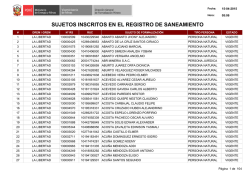 SUJETOS INSCRITOS EN EL REGISTRO DE SANEAMIENTO