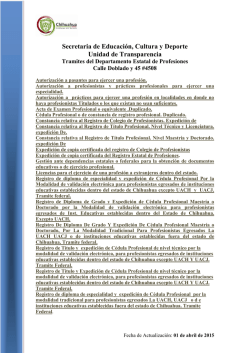Tramites profesiones - Gobierno del Estado de Chihuahua