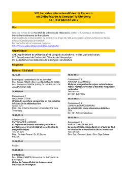 Programa - Universitat de Barcelona
