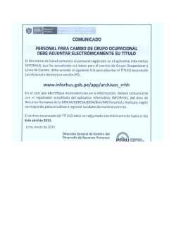 COMUNICADO INFORHUS : Personal para cambio de grupo