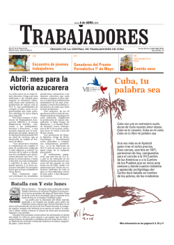 Cuba, tu palabra sea - Peri&oacute;dico Trabajadores