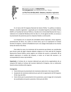 ¿Quiere que su ponencia sea considerada para integrar algún