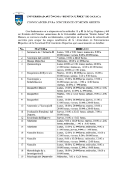 Convocatoria para concurso de oposición abierto