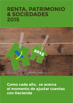 RENTA, PATRIMONIO & SOCIEDADES 2015