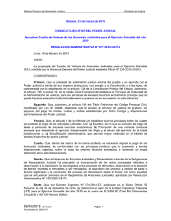 Arancel Judicial - Ejercicio gravable 2015 - SPIJ