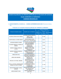 Lista Productos con Faltante Justificado