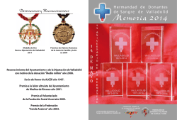 Memoria 2014 - Hermandad de Donantes de Sangre de Valladolid