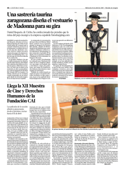Una sastrería taurina zaragozana diseña el vestuario de Madonna