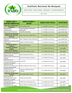 Instituto Nacional De Bosques DIRECCI&Oacute;N Y DEPARTAMENTOS