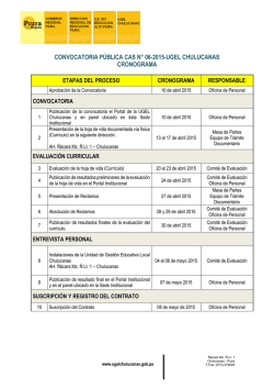 cronograma - unidad de gestión educativa local de chulucanas