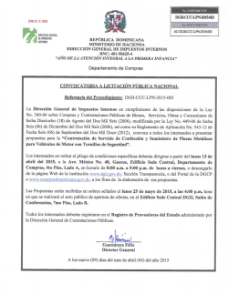 DGII-CCC-LPN-2015-003 Aviso de Convocatoria