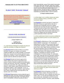 Semana del 13 al 19 de Abril 2015