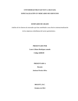 Analisis Mercadeo Sector Gastronomigo Industria Colombiana