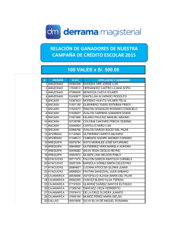 Lista de Ganadores &ndash; Campa&ntilde;a Cr&eacute;dito Escolar